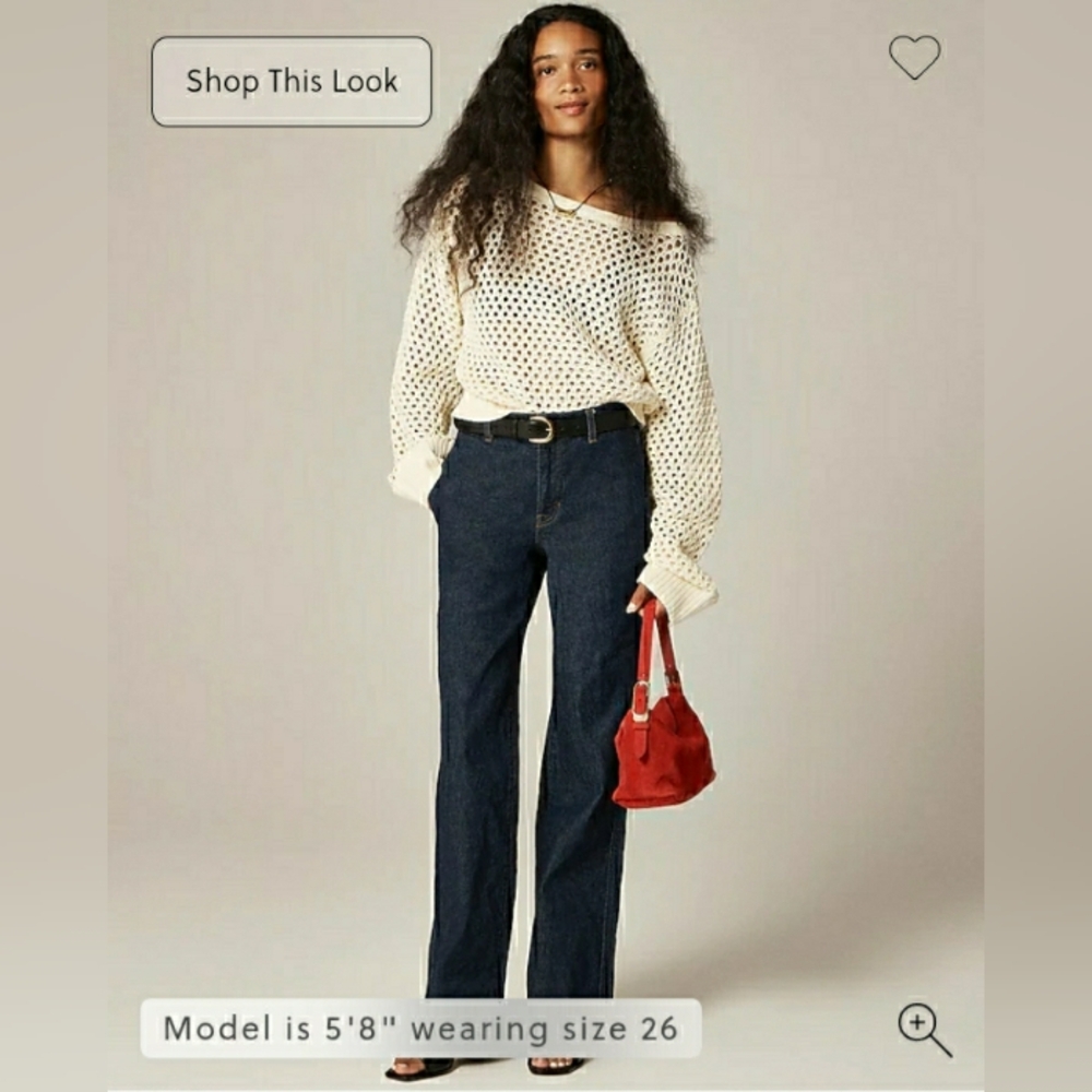 NWT J.Crew Full-length Slim-wide Trouser Jeans ('96 Slim Wide Jeans) Size 27
